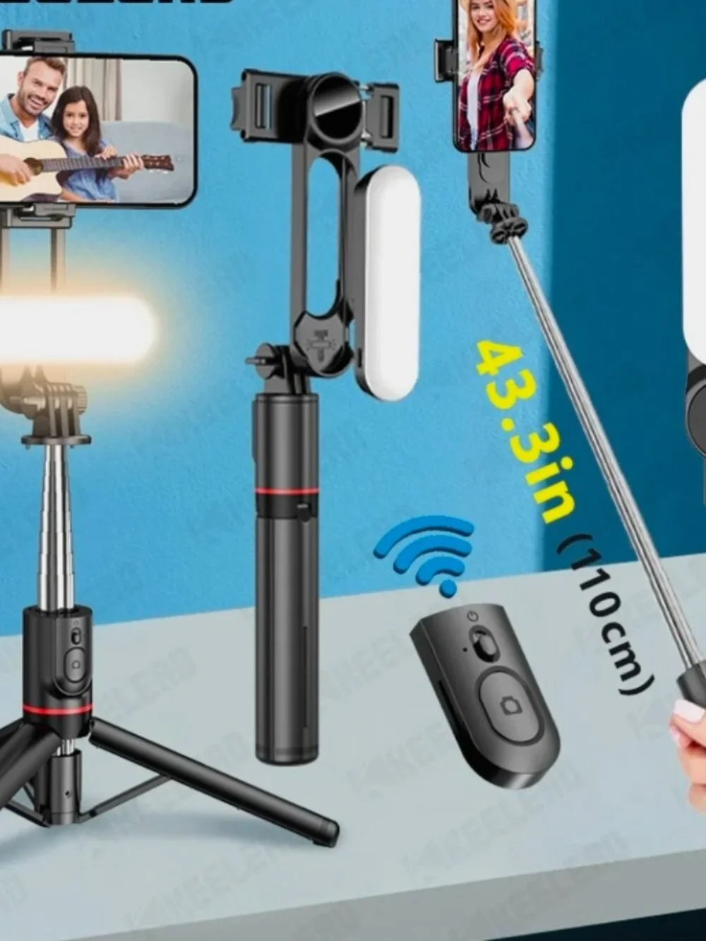 Selfie Stick Mini Tripod Photo Live with Fill Light Wireless Bluetooth Remote